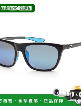 自营Costa del Mar女式57毫米闪亮黑色太阳镜-闪亮黑色 【美国奥