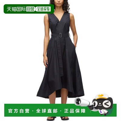 自营3.1 Phillip Lim Sleeveless V-Neck Belted Midi Dress - bl