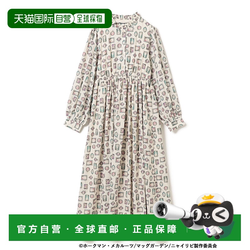1h可退 日本直邮mmts 女装 联名款 连衣裙 原创猫咪印花半身褶皱