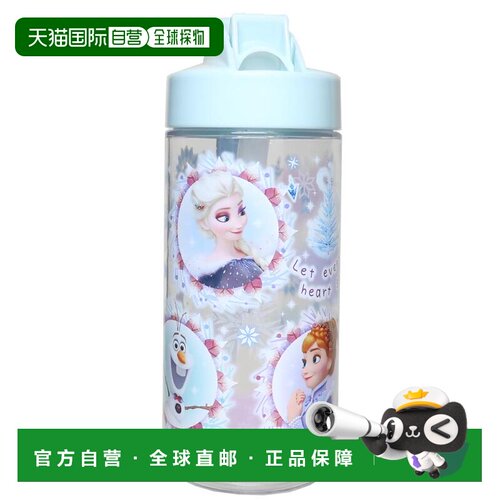 日本直邮冰雪奇缘主题吸管水瓶 500ml 迪士尼滑冰者吸管饮水瓶