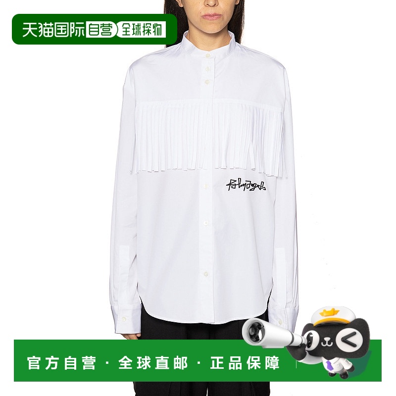 香港直邮Palm Angels 棕榈天使 女士 DESERT 棉质徽标流苏衬衫 AP