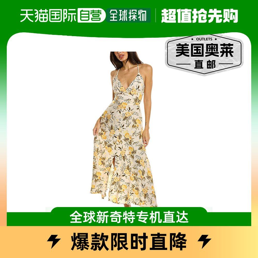 Lovestitch 亚麻混纺中长早秋新款连衣裙 棕色 【美国奥莱】直发