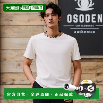 1h可退 香港直邮潮奢 Burberry 巴宝莉 男士 格紋圓領 T 卹 81101