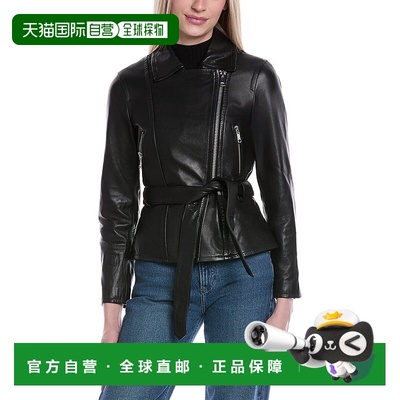 自营Reiss Febe Leather Jacket - Black 皮衣美国直发奥莱