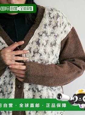 1h可退 日本直邮Crisp 女装 花朵蕾丝针织开衫 半透明设计 c1k374