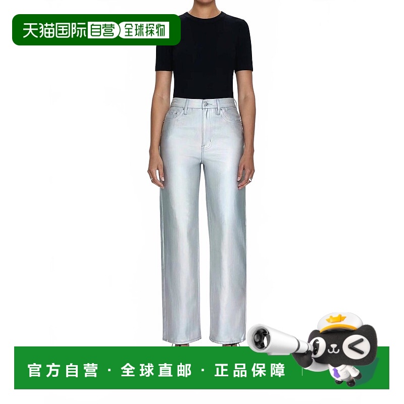 自营 pistola银色涂层棱柱裤 美国奥莱直发新款牛仔裤直筒裤