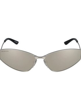 BALENCIAGA 女士眼镜 BB0335S006 SS2024 灰色 金属框太阳镜