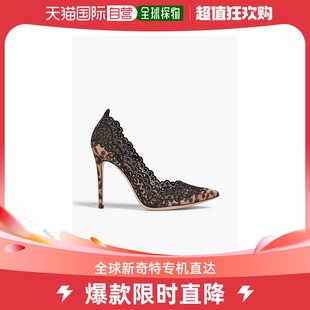 Gianvito 女士Evie Rossi 香港直邮潮奢 蕾丝拼接豹纹绸缎浅口鞋