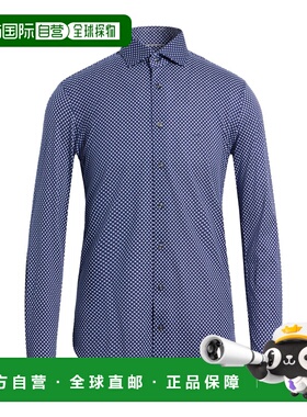 1h可退 香港直邮Michael Kors 迈克高仕 男士 花纹衬衫 blue蓝色