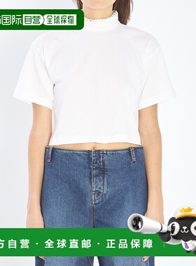 1h可退 香港直邮alaia 女士 T-SHIRT 短款棉质毛线衫 AA9I9J010B0