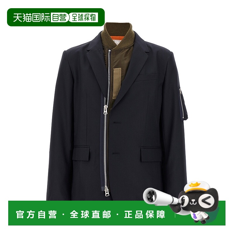 1h可退 香港直邮Sacai 男士 Bomber 拼块西装外套 2503743M233