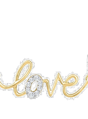 自营pompeii31/10 克拉钻石 Love 吊坠黄金实验室培育女式 18 英