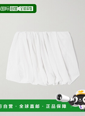香港直邮J.W. Anderson 女士 褶裥细条纹府绸迷你半身裙 SK0194PG