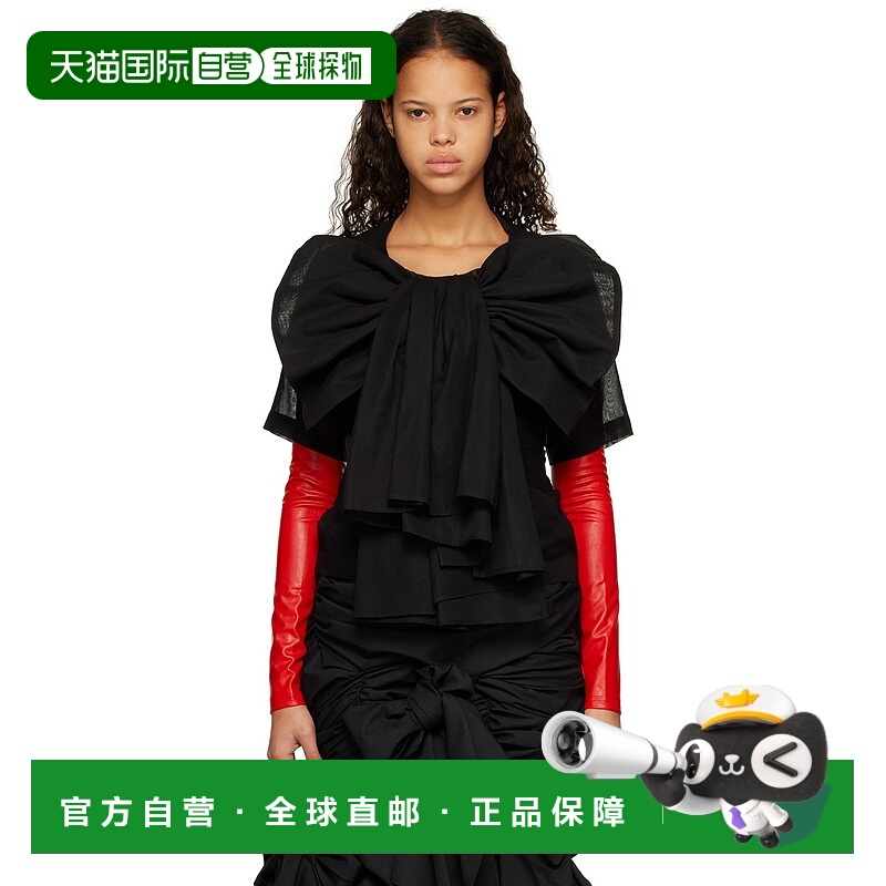 1h可退 香港直邮潮奢 tao 女士 黑色叠层 T 恤 TKB001051 black黑