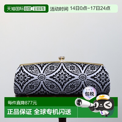 日本直邮tatsumi Omi｜西阵织黑华纹样手工制作手拿包Ta-or-c3