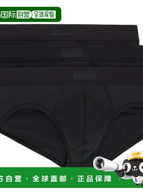 1h可退 香港直邮潮奢 SKIMS 男士 三件装黑色 Cotton 三角内裤 BO