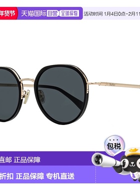 自营Max Mara 女士椭圆形 Alt Fit 太阳镜 MM0109-K 01A 黑色/金