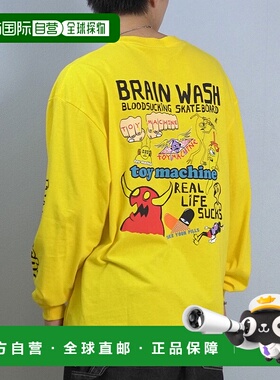 1h可退 日本直邮TOY MACHINE 男女同款 长袖T恤 宽松版型 背面印