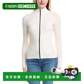 Cashmere Vertical Rib 自营Autumn Funnel Contrast Detail Swea