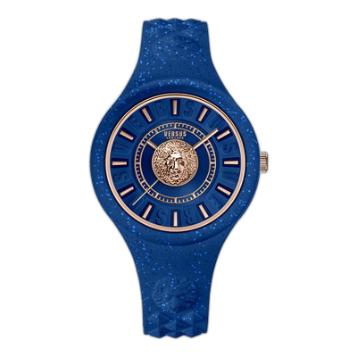 自营versus versaceFire Island Lion Gli 表带手表 - 蓝色/蓝色/