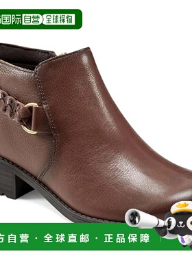 自营Easy Spirit Roslyn Boots Women's Brown Leather Block Hee