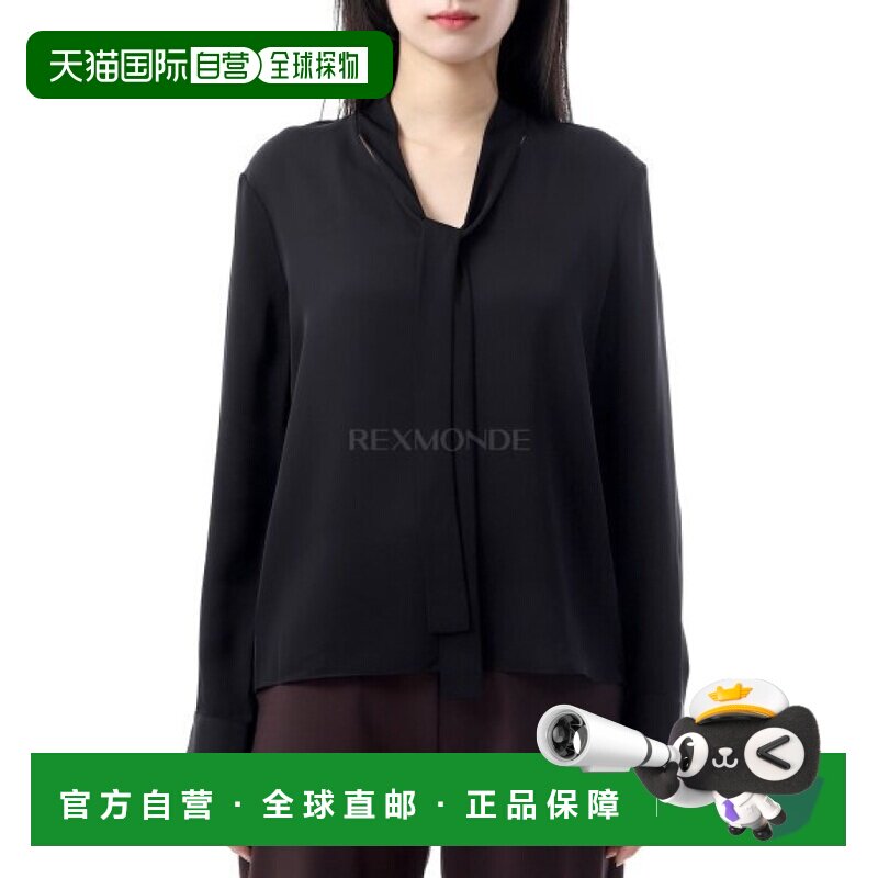 韩国直邮Theory 真丝乔其纱开领系带衬衫 (P0102509 001) 女式衬图片