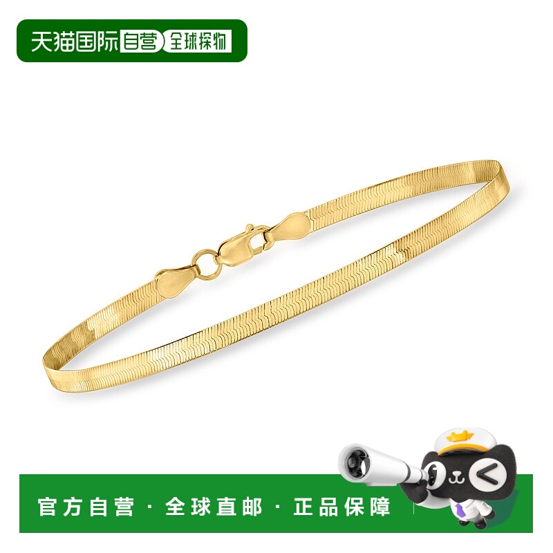 自营 Ross-Simons 3 毫米 14 节黄金人字形手链 - 8 英寸 美国奥
