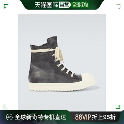 香港直邮潮奢 Rick Owens 瑞克 欧文斯 男士 高帮皮质运动鞋 0011