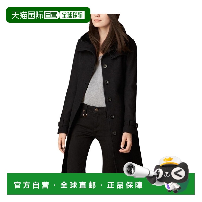 1h可退 香港直邮BURBERRY 女士外套 39532241 AW2021 黑色 羊毛纽