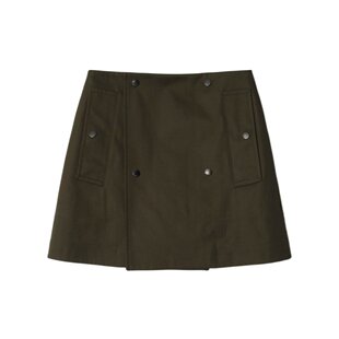 AW2025 BURBERRY 女士半身裙 81110021 Trench迷你半裙 军绿色