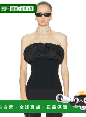 1h可退 香港直邮GANNI 甘尼 女士 无肩带上衣 K2524 black黑色 舒