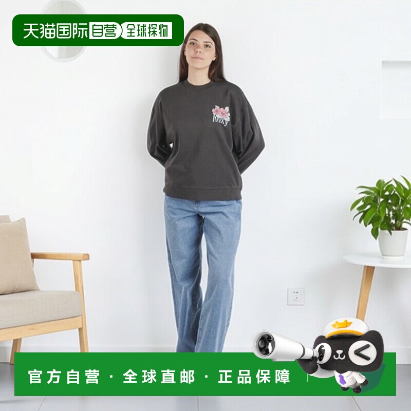 欧洲直邮Roxy衣服女套头运动衫卫衣灰色LINEUP TERRY