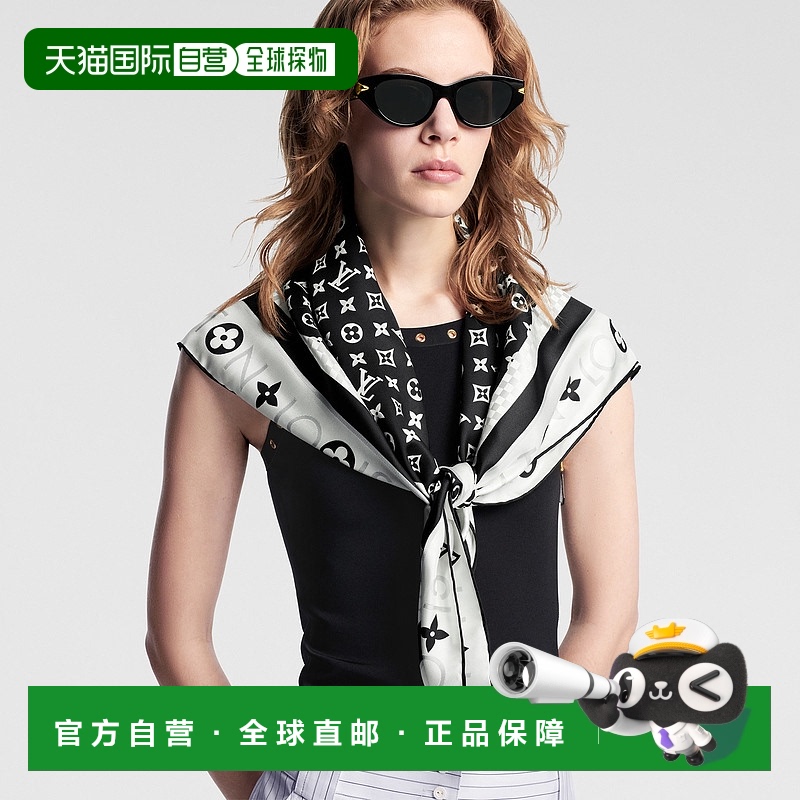 1h可退 欧洲直邮LV/路易威登monogram infinity 丝巾白敬亭同款新