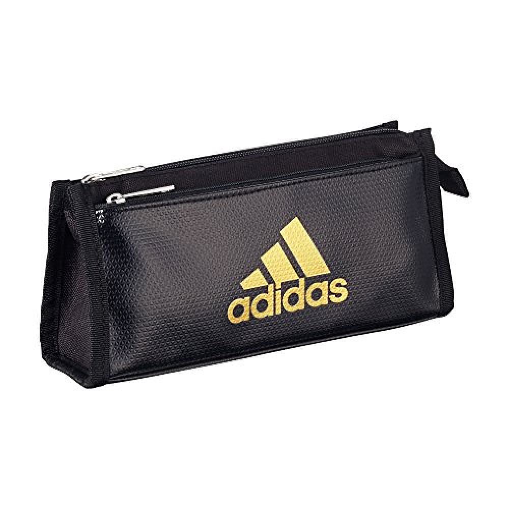 日本直邮mitsubishi三菱笔袋adidas笔袋AI04黑金色漆皮x布双口袋