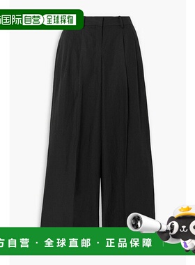 1h可退 香港直邮潮奢 THEORY 希尔瑞 女士 褶裥亚麻阔腿裤 N05032