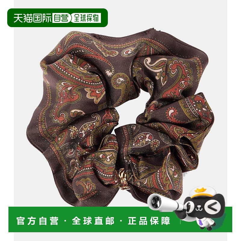 香港直邮Saint Laurent 圣罗兰 女士 徽标佩斯利真丝发束