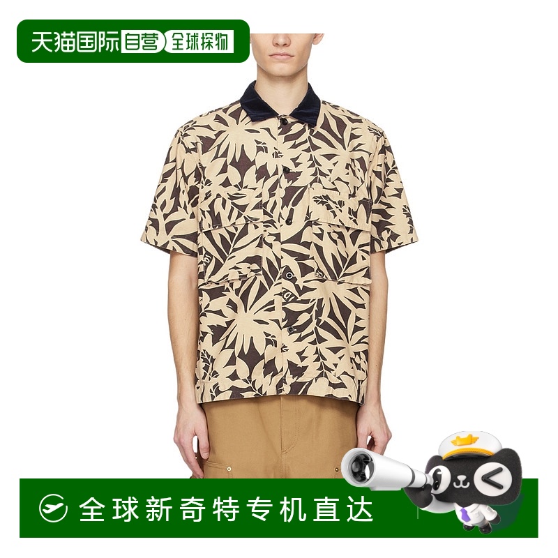 1h可退 香港直邮SACAI 男士衬衫 2403300M638 SS2024 棕色 Leaf