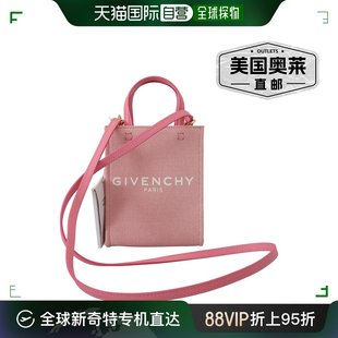 粉色 Givenchy 包 美国奥莱 涂层帆布垂直迷你单肩女式 直发