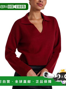 自营 Bella Dahl羊毛和羊绒混纺毛衣-红色 美国奥莱直发开衫