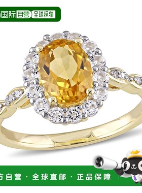 自营 mimi & max1 4/5 CT TGW 椭圆形黄水晶、白色托帕石和钻石装