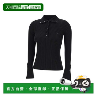 香港直邮Courreges T恤黑色POLO衫 女士 Polos 325MPO and 1h可退
