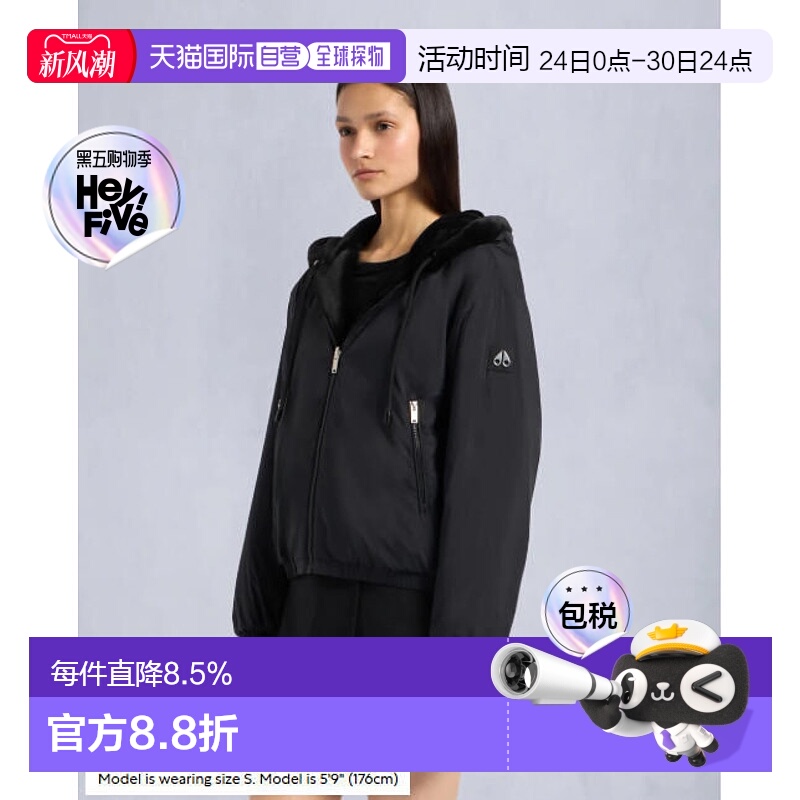 Moose Knuckles 女士EATON BUNNY纯色羽绒服外套小剪刀