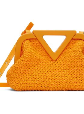 bottegaveneta葆蝶家女士橙色手提包时尚潮流经典百搭