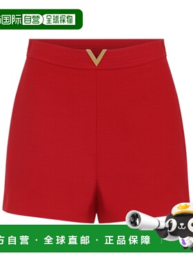 香港直邮VALENTINO 女士短裤 BRF3501CFR9M SS2026 红色 徽标短裤