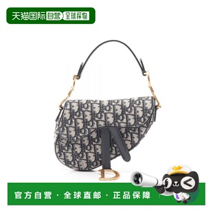 日本直邮中古Dior迪奥女包A级95新saddle bag马鞍包帆布手提包浅