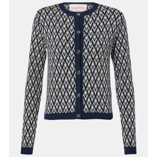 华伦天奴 V领初剪羊毛针织开衫 女士 000276 Toute Valentino