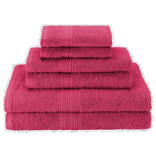 自营superior高级环保环锭纺棉现代吸水 6 件套毛巾 - 红木 【美