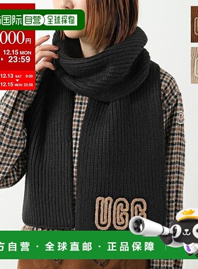 日本直邮UGG 女士罗纹 Logo 羊毛混纺针织披肩W Chunky Crafted R
