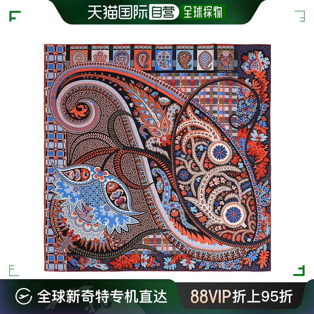 香港直邮HERMÈS女士多色印花真丝丝巾 SCARF140CSRED10