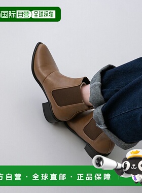 【日本直邮】Menuemenue尖头低跟侧戈尔靴（1089mochapu）时装靴